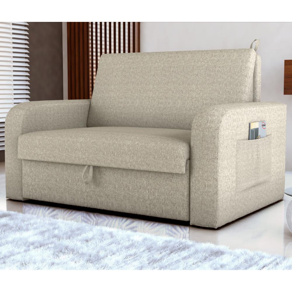 Sofá Cama com Baú 2 Lugares John Linho 