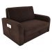 Sofá Cama com Baú 2 Lugares John Suede Marrom