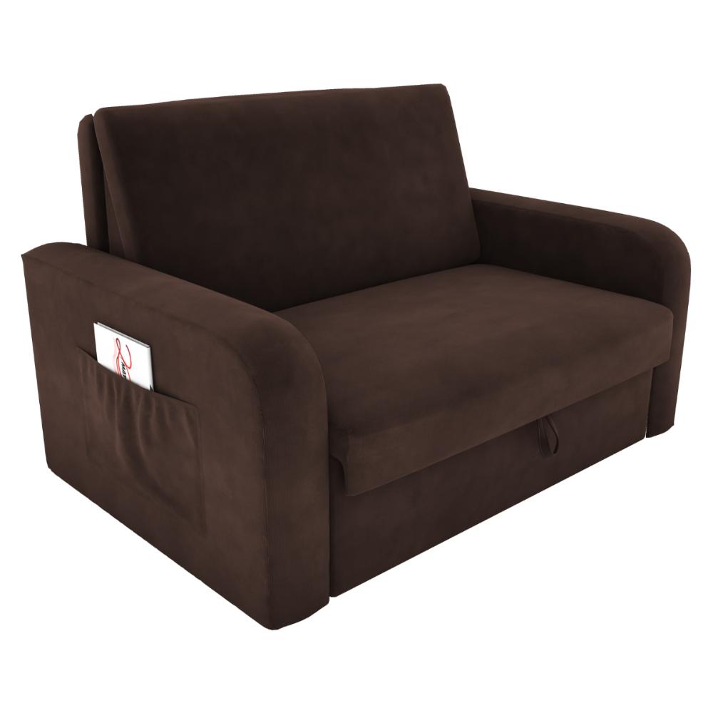Sofá Cama com Baú 2 Lugares John Suede Marrom
