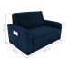 Sofá Cama com Baú 2 Lugares Numey Suede Azul