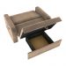 Sofá Cama com Baú 2 Lugares Numey Suede Bege