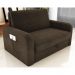 Sofá Cama com Baú 2 Lugares Numey Suede Cappuccino