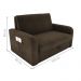 Sofá Cama com Baú 2 Lugares Numey Suede Cappuccino
