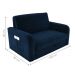 Sofá Cama com Baú 2 Lugares Numey Veludo Azul