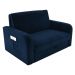 Sofá Cama com Baú 2 Lugares Numey Veludo Azul