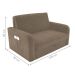 Sofá Cama com Baú 2 Lugares Numey Veludo Cappuccino