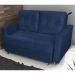 Sofá Cama para Sala de Estar Cross Veludo Azul