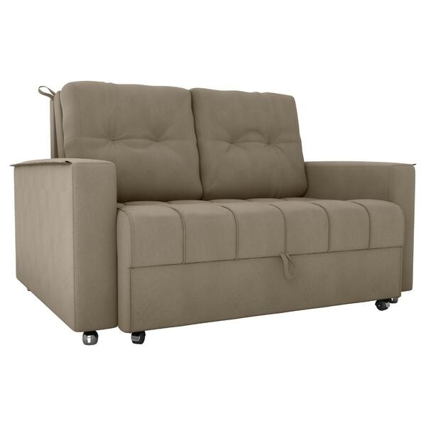 Sofá Cama para Sala de Estar Cross Veludo Maserati Cappuccino