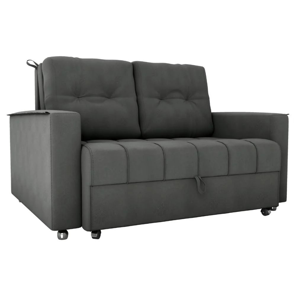 Sofá Cama para Sala de Estar Cross Veludo Maserati Chumbo
