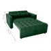 Sofá Cama para Sala de Estar Cross Veludo Maserati Verde