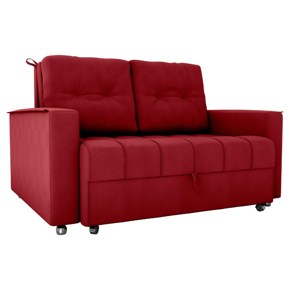 Sofá Cama para Sala de Estar Cross Veludo Maserati Vermelho