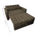 Sofá Cama para Sala de Estar Cross Veludo Turkey Marrom