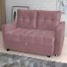 Sofá Cama para Sala de Estar Cross Veludo Turkey Rosa