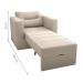 Sofá Cama para Sala de Estar Dublin Suede Bege