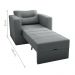 Sofá Cama para Sala de Estar Dublin Suede Cinza