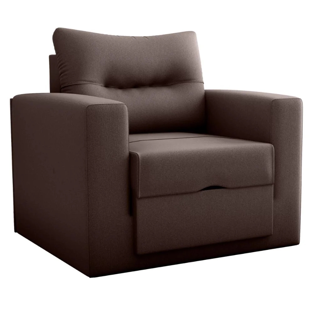 Sofá Cama para Sala de Estar Dublin Suede Marrom