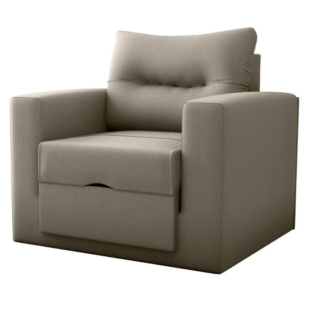 Sofá Cama para Sala de Estar Landon  Suede Cappuccino