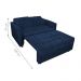 Sofá Cama para Sala de Estar Remy Veludo Azul