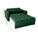 Sofá Cama para Sala de Estar Remy Veludo Maserati Verde