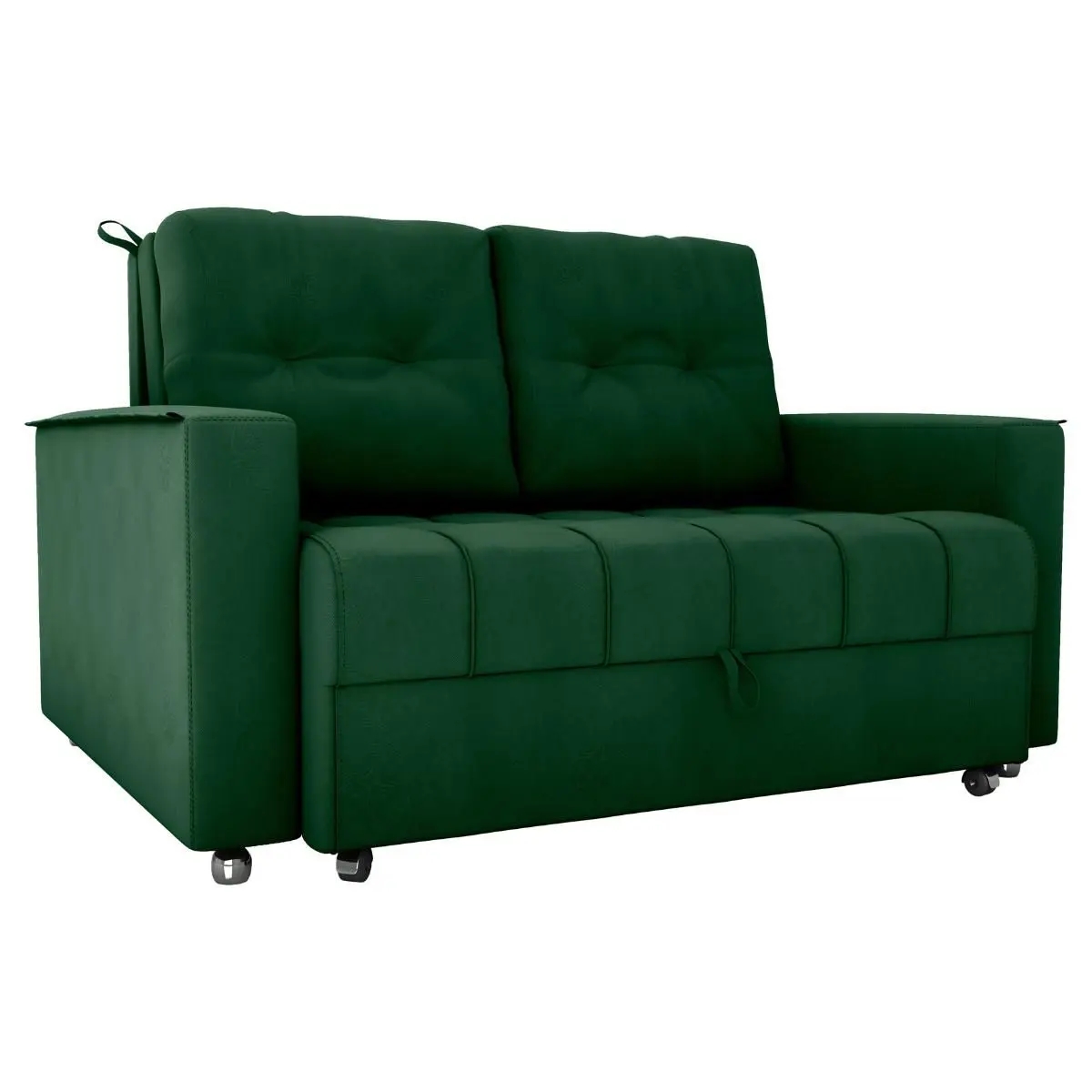 Sofá Cama para Sala de Estar Remy Veludo Maserati Verde
