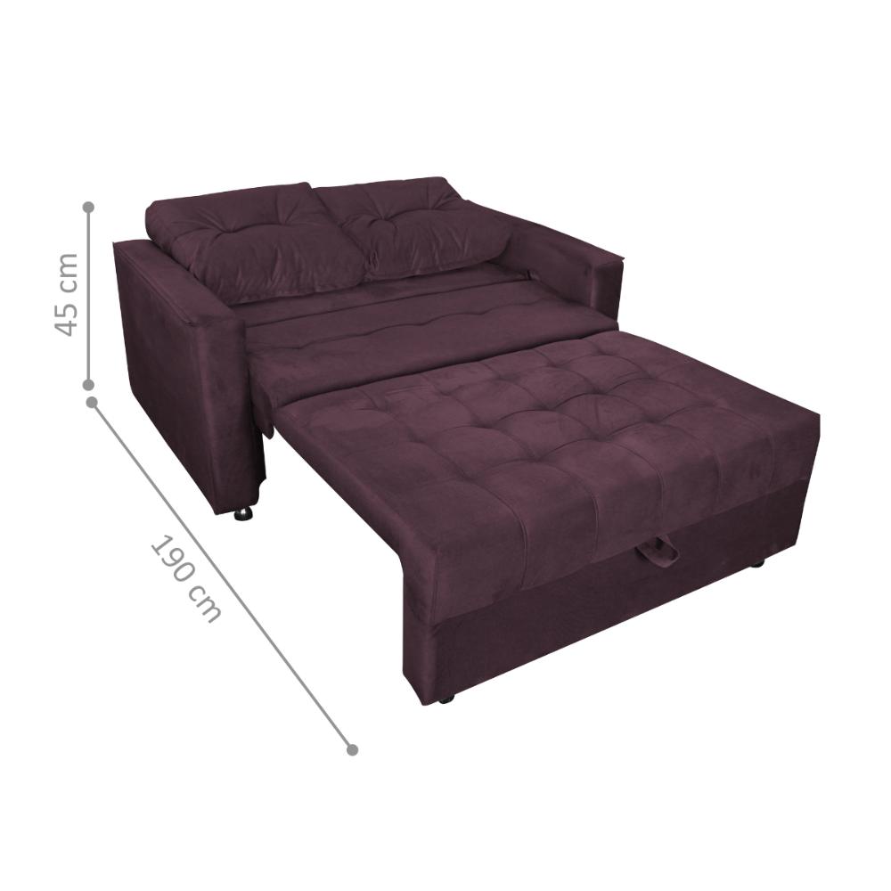 Sofá Cama para Sala de Estar Remy Veludo Rosê