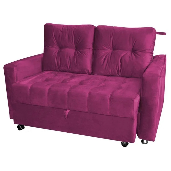 Sofá Cama para Sala de Estar Remy Veludo Turkey Marsala