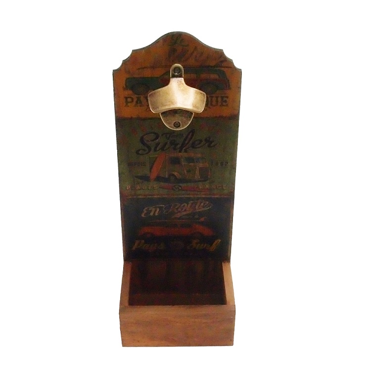 Abridor de Garrafa Parede Personalizado Madeira Surf Verde