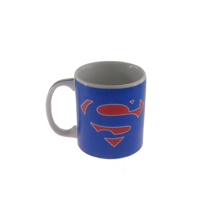 Caneca Decorativa Porcelana Herói Super Homem Cor Azul 8x8x8