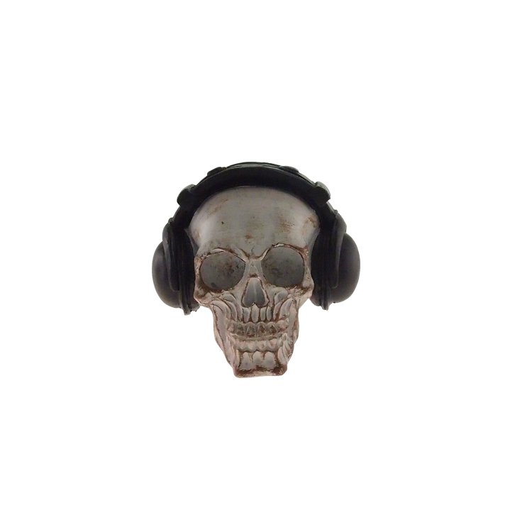 Caveira Personalizada Resina Decorativo Resina Fone Branca