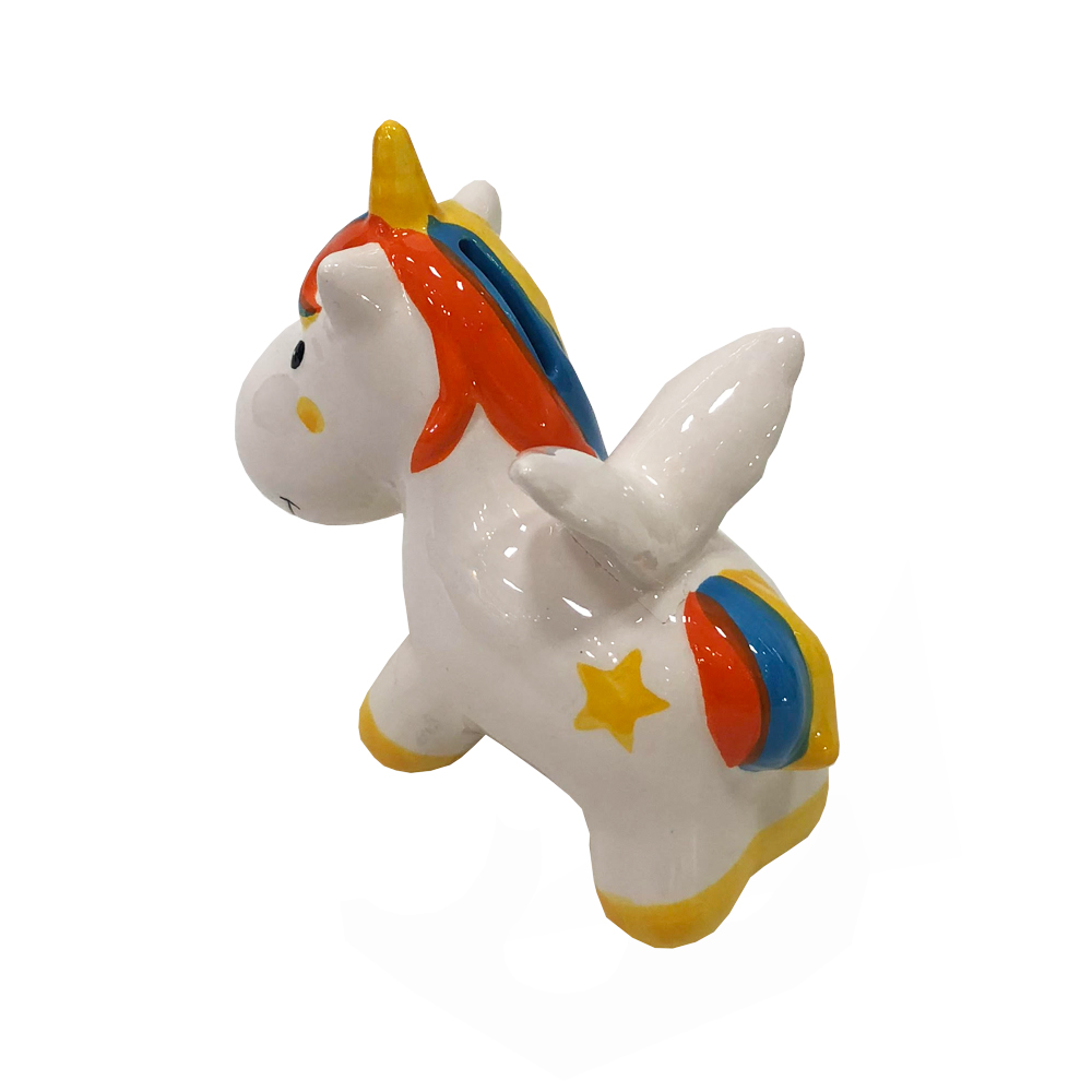 Cofre Unicornio Com Asas Ceramica Decoracao