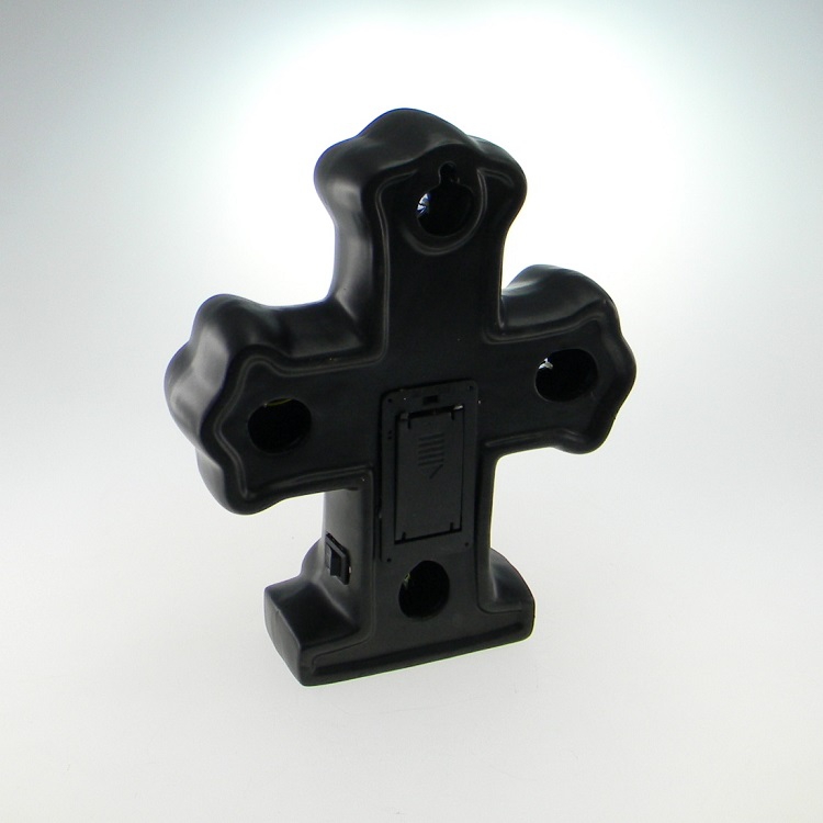Cruz De Cerâmica Com Luz Led Preto