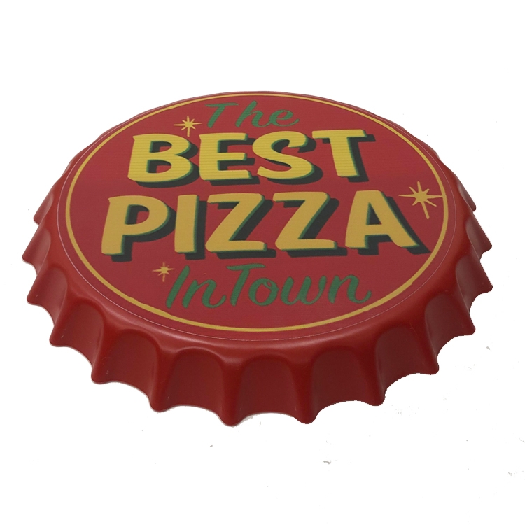 Enfeite Decorativo Tampa Pizza Plástico Cor Vermelho 40x40x5