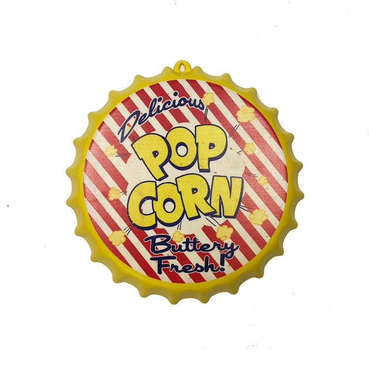 Enfeite Decorativo Tampa Popcorn Cor Amarelo Plástico 27x27