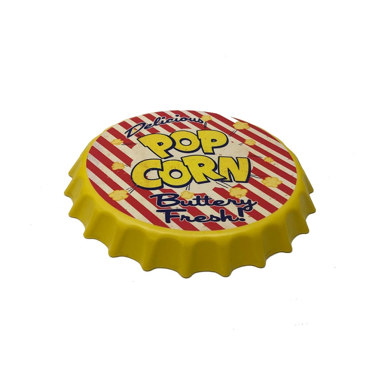Enfeite Decorativo Tampa Popcorn Cor Amarelo Plástico 27x27