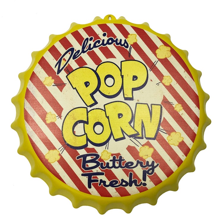 Enfeite Decorativo Tampa Popcorn Plástico Cor Amarelo 40x40
