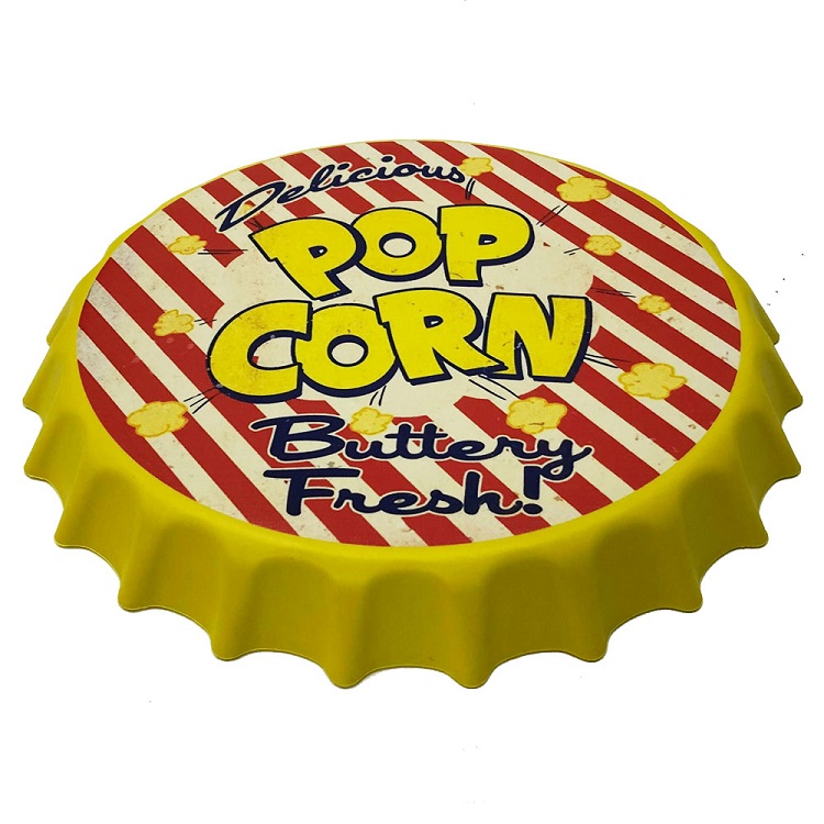 Enfeite Decorativo Tampa Popcorn Plástico Cor Amarelo 40x40