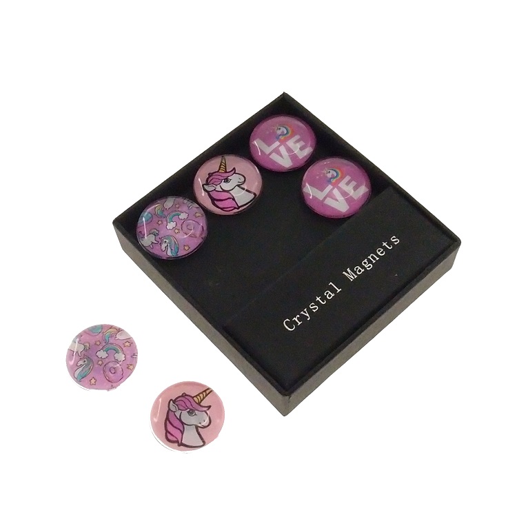 Imã Decorativo Personalizado Unicórnio Vidro Rosa 2x11x12cm