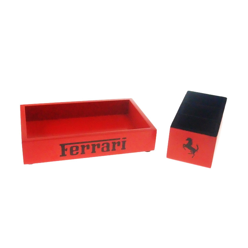 Kit 2 Peças Organizadores Mesa Porta Controle Vermelho Deco