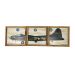Kit Quadros Decorativo Quarto Sala 60x20Cm Avião HALI Madeira