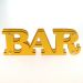 Letreiro Duplo Bar Amarelo Mdf