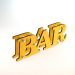 Letreiro Duplo Bar Amarelo Mdf