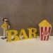 Letreiro Duplo Bar Amarelo Mdf