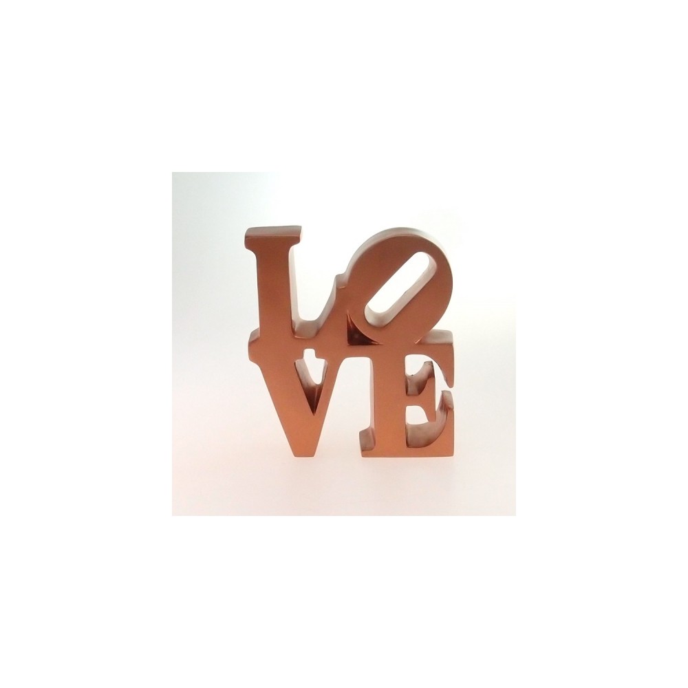 Letreiro Love Decorativo Para Mesa Cor Cobre 15x16Cm