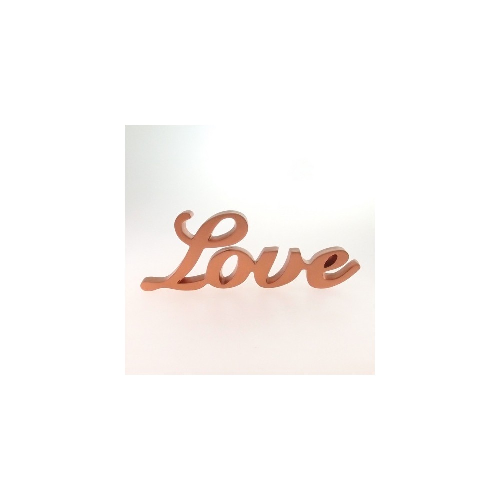 Letreiro Love Decorativo Para Mesa Cor Cobre 9x25Cm