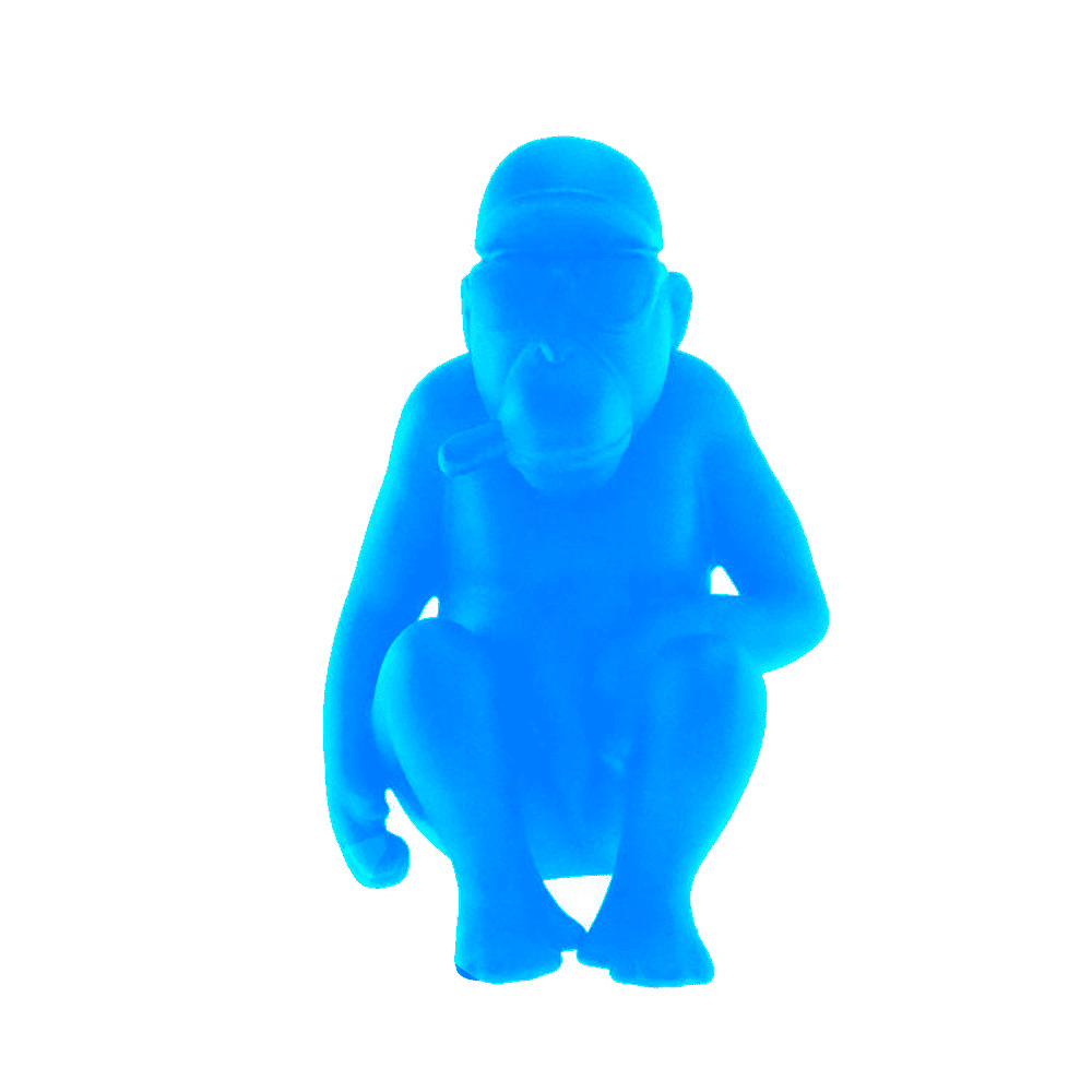 Macaquinho Decorativo Estiloso Tabaco Azul Cerâmica