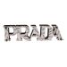Placa Decorativa Letreiro Logo Prada MDF Cor Branco 10x30x5