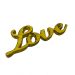 Placa Decorativa Letreiro Love Resina 9x25x2cm Cor Amarelo