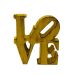 Placa Decorativa Letreiro Love em Resina 15x16x2cm Amarelo