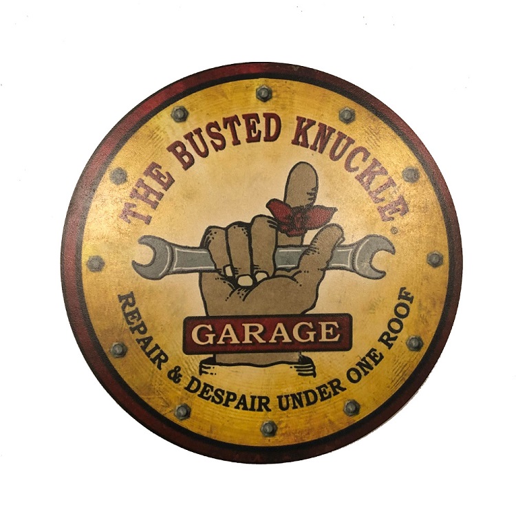 Placa Decorativa MDF 35x35Cm Personalizado The Busted Garage