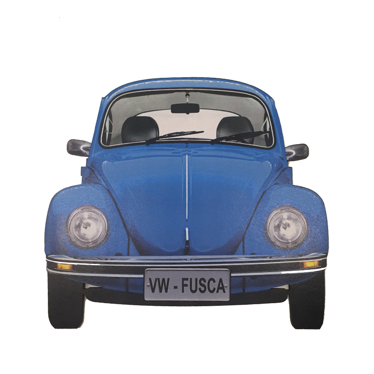 Placa Decorativa MDF30x30x1 Recorte Adesivado Fusca Azul